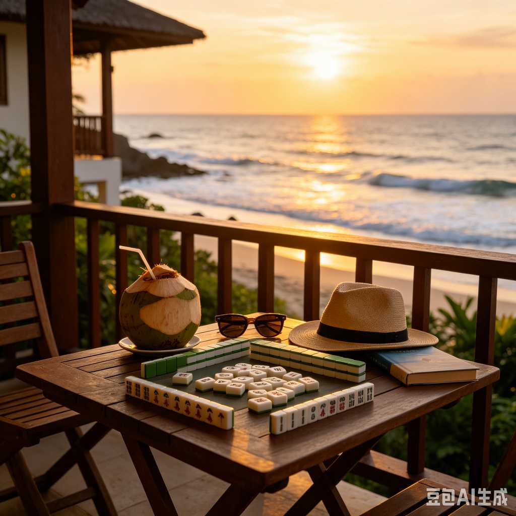 wooden mahjong set